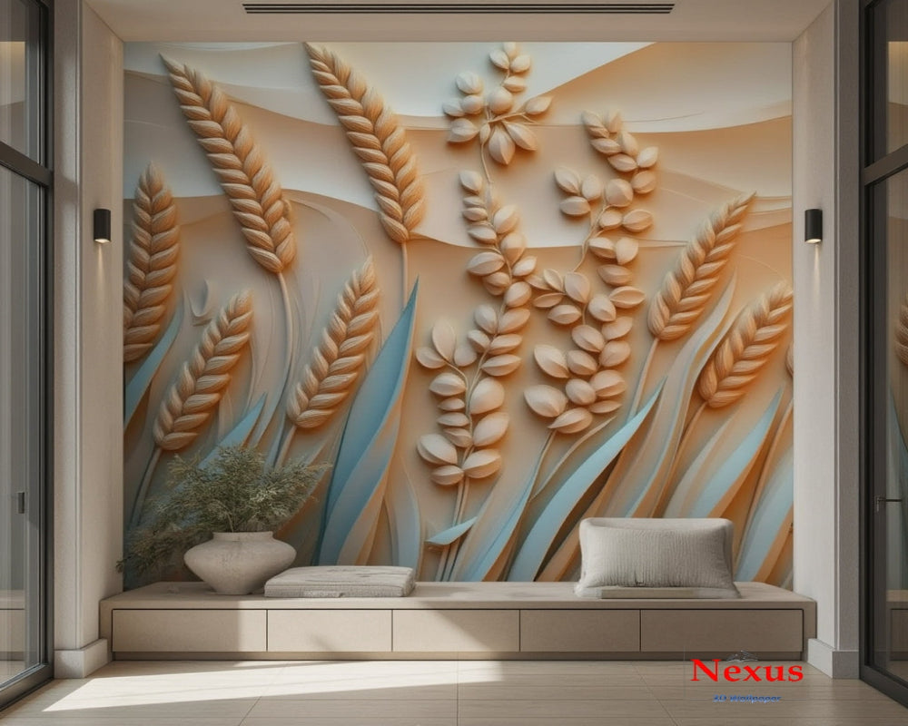 3D Wallpaper Golden Harvest